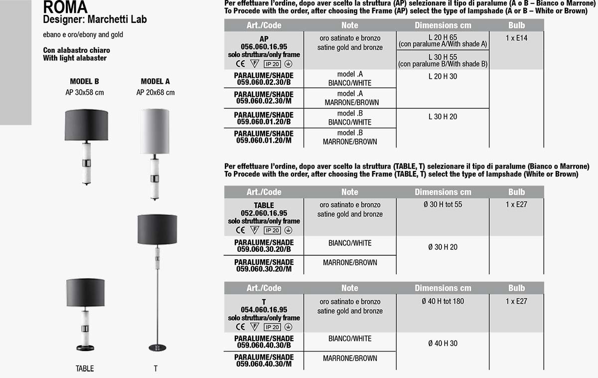 Marchetti illuminazione roma data sheet