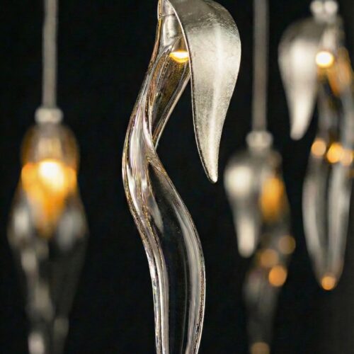 decollete foglia argento