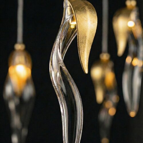 decollete foglia oro